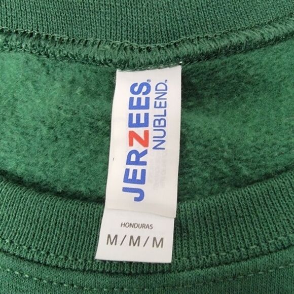 Green Varsity Letter M Bulldogs Jerzees Nublend Crewneck Sweatshirt Size Medium - Picture 5 of 6